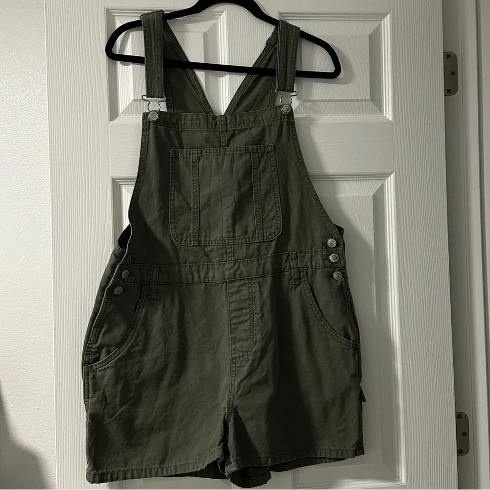 Cotton On Utility Canvas Overall Shorts Size 10
